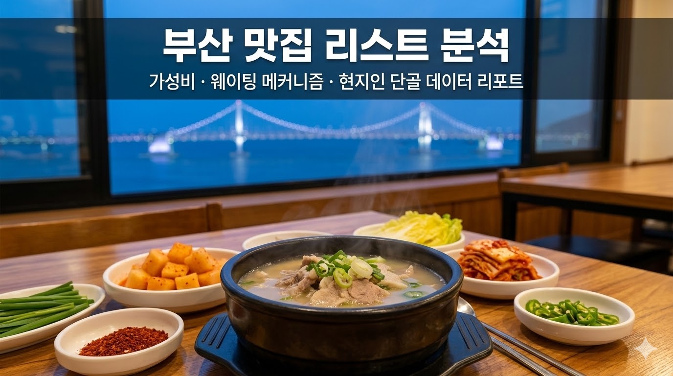 현지인 데이터로 분석한 부산 맛집 리스트 가성비 및 웨이팅 리포트 메인 이미지